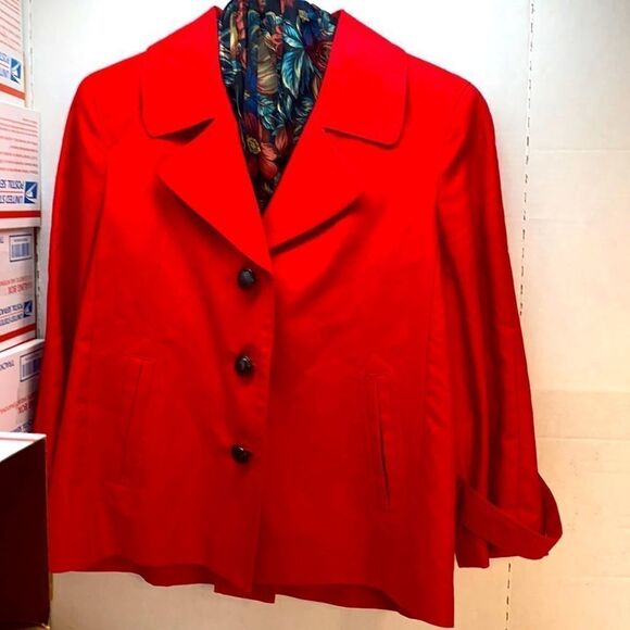 Talbots red jacket tailored raglan sleeve Designed - Picture 1 of 10